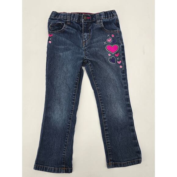 Vintage 90's Healthtex Girls Heart Embroidered Jeans – Size 5T - Picture 1 of 4